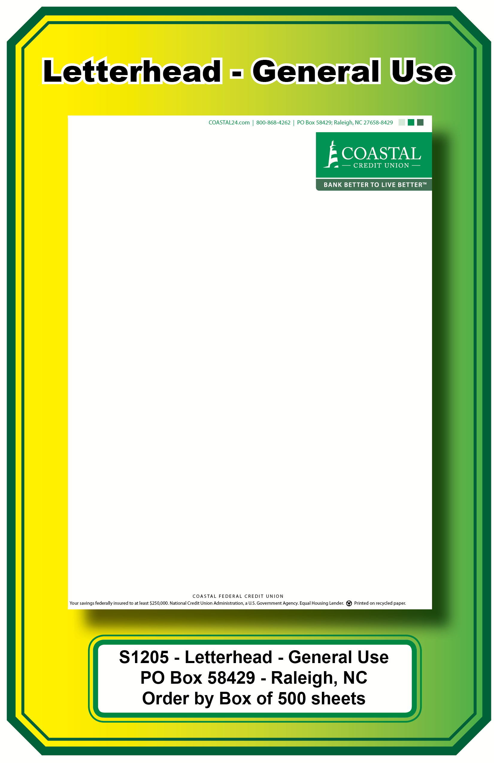 Letterhead-PO Box 58429- (General Use)**<b>Order By: Box of 500